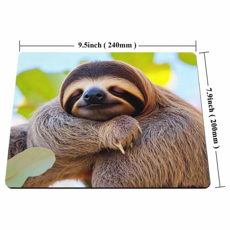 Smooffly Happy Sloth Mouse Pad,Funny Sloth in Costa Rica's Manuel Antonio Park Customized Rectangle Non-Slip Rubber Mousepad - Image 2